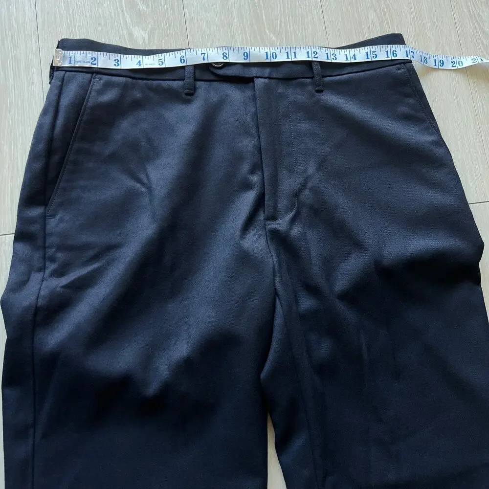 J Crew Classic Creased Wool Trouser Mens 32 X 29 Dark Navy